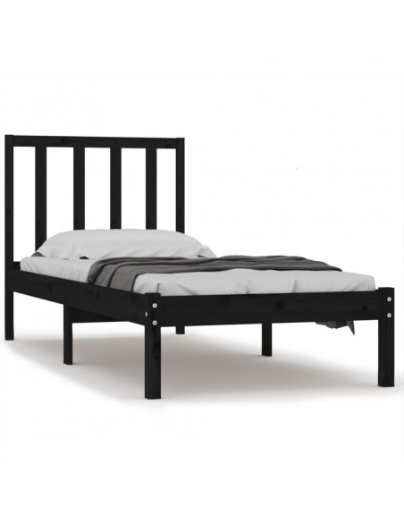 Giroletto in Legno Massello Nero 75x190 cm Small Single