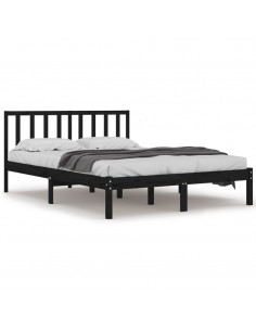 Giroletto Nero in Legno Massello di Pino 200x200 cm 2