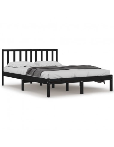 Giroletto Nero in Legno Massello di Pino 200x200 cm