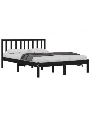 Giroletto Nero in Legno Massello di Pino 200x200 cm