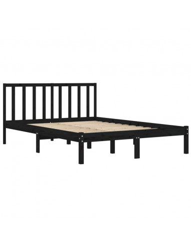 Giroletto Nero in Legno Massello di Pino 200x200 cm