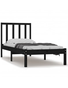 Giroletto in Legno Massello Nero 75x190 cm Small Single 2