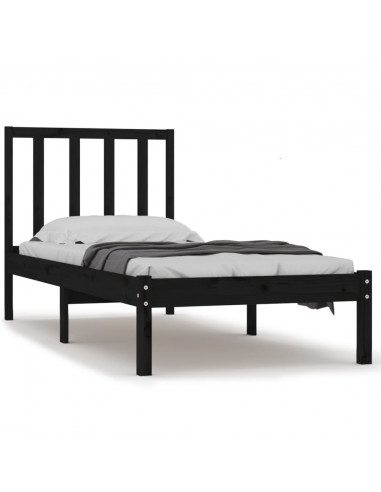 Giroletto in Legno Massello Nero 75x190 cm Small Single