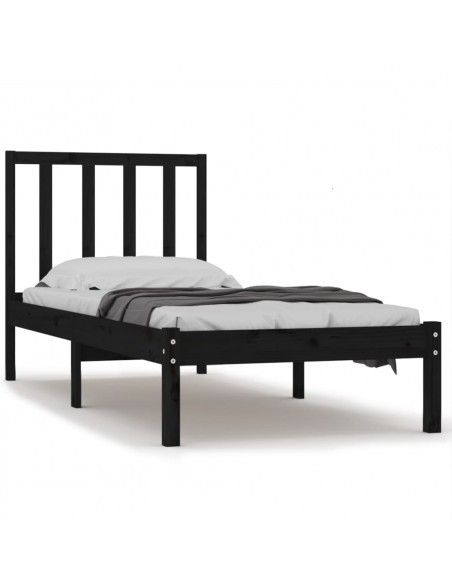 Giroletto in Legno Massello Nero 75x190 cm Small Single