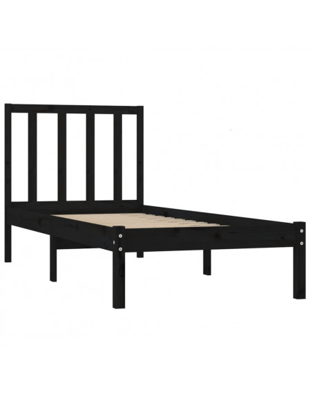 Giroletto in Legno Massello Nero 75x190 cm Small Single