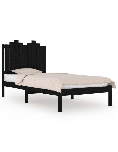 Giroletto in Legno Massello Nero 75x190 cm Small Single