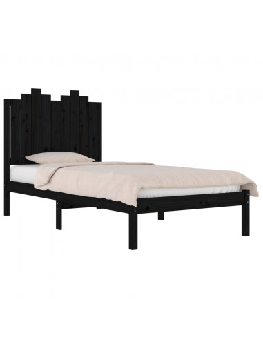 Giroletto in Legno Massello Nero 75x190 cm Small Single