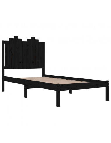 Giroletto in Legno Massello Nero 75x190 cm Small Single