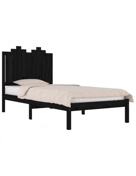 Giroletto Nero in Legno Massello di Pino 100x200 cm