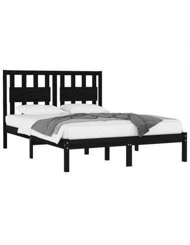 Giroletto Nero in Legno Massello di Pino 200x200 cm