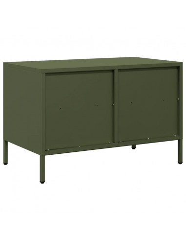 Mobile TV Verde Oliva 68x39x43,5cm in Acciaio Laminato a Freddo