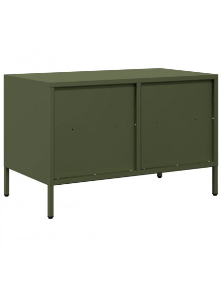 Mobile TV Verde Oliva 68x39x43,5cm in Acciaio Laminato a Freddo