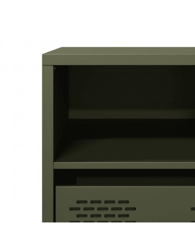 Mobile TV Verde Oliva 68x39x43,5cm in Acciaio Laminato a Freddo