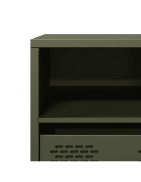 Mobile TV Verde Oliva 68x39x43,5cm in Acciaio Laminato a Freddo