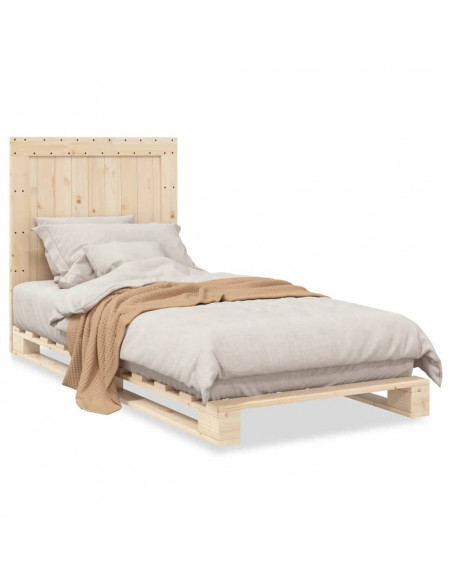 Giroletto con Testiera 90x200 cm in Legno Massello di Pino
