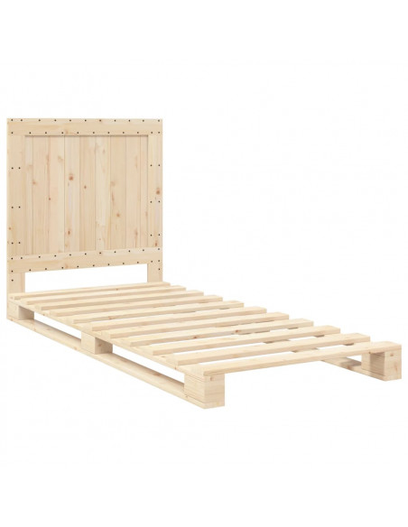 Giroletto con Testiera 90x200 cm in Legno Massello di Pino