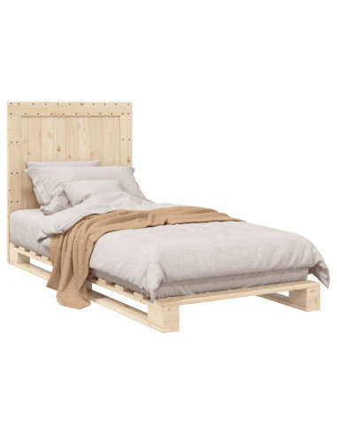 Giroletto con Testiera 90x200 cm in Legno Massello di Pino