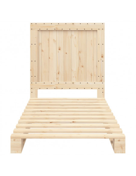 Giroletto con Testiera 90x200 cm in Legno Massello di Pino