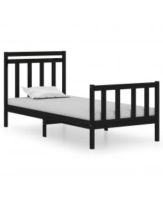 Giroletto in Legno Massello Nero 75x190 cm Small Single 2