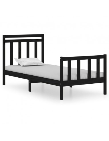 Giroletto in Legno Massello Nero 75x190 cm Small Single