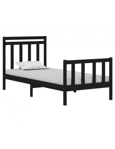 Giroletto in Legno Massello Nero 75x190 cm Small Single