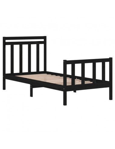 Giroletto in Legno Massello Nero 75x190 cm Small Single