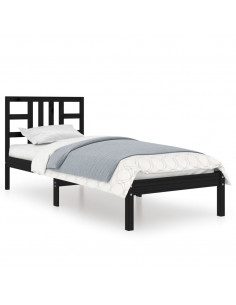 Giroletto in Legno Massello Nero 75x190 cm Small Single 2