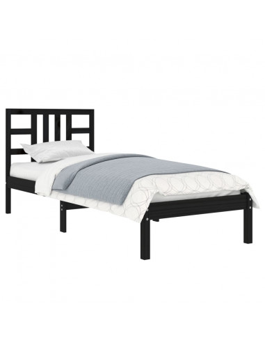 Giroletto in Legno Massello Nero 75x190 cm Small Single