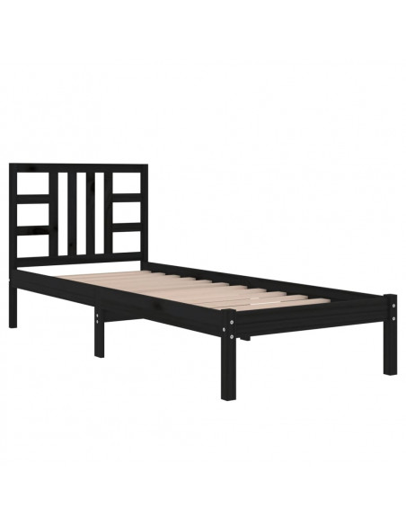 Giroletto in Legno Massello Nero 75x190 cm Small Single