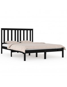 Giroletto Nero in Legno Massello di Pino 200x200 cm 2