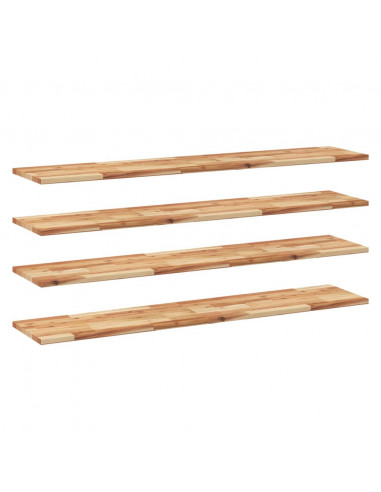 Mensole da Parete 4 pz 120x30x2 cm Legno Acacia Rifinito a Olio