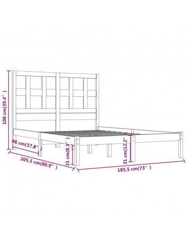 Giroletto Bianco in Legno Massello 180x200 cm Super King