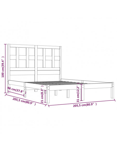 Giroletto Grigio in Legno Massello di Pino 200x200 cm