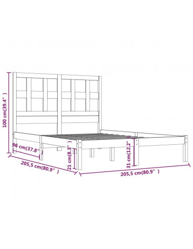 Giroletto Miele in Legno Massello di Pino 200x200 cm