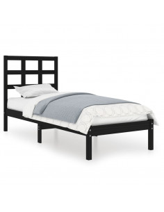 Giroletto in Legno Massello Nero 75x190 cm Small Single 2