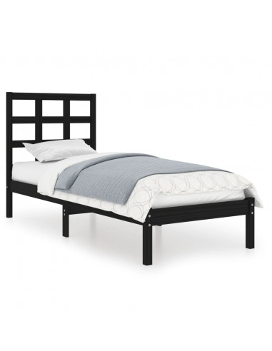 Giroletto in Legno Massello Nero 75x190 cm Small Single