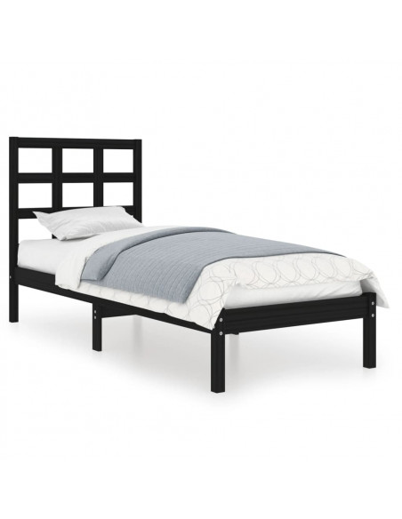 Giroletto in Legno Massello Nero 75x190 cm Small Single