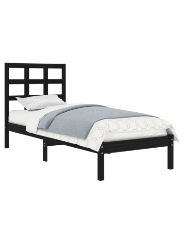 Giroletto in Legno Massello Nero 75x190 cm Small Single