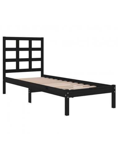 Giroletto in Legno Massello Nero 75x190 cm Small Single