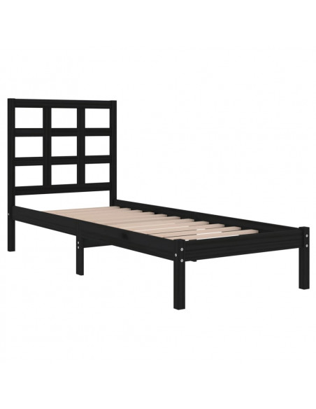 Giroletto in Legno Massello Nero 75x190 cm Small Single