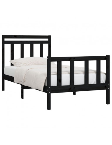 Giroletto Nero in Legno Massello di Pino 100x200 cm