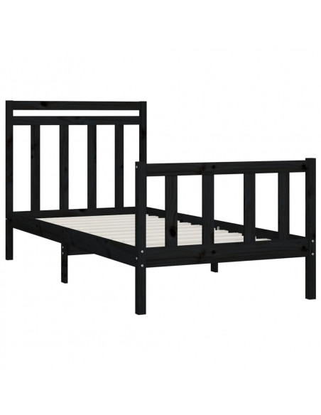 Giroletto Nero in Legno Massello di Pino 100x200 cm