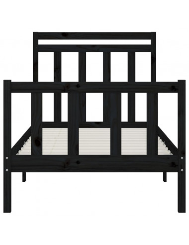 Giroletto Nero in Legno Massello di Pino 100x200 cm