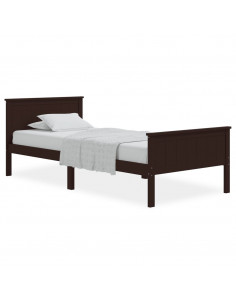 Giroletto Marrone Scuro in Legno Massello di Pino 90x200 cm 2