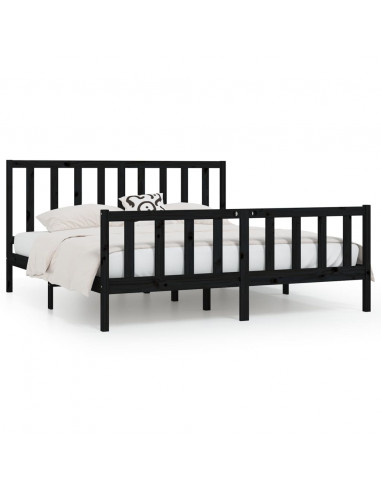 Giroletto Nero in Legno Massello 200x200 cm