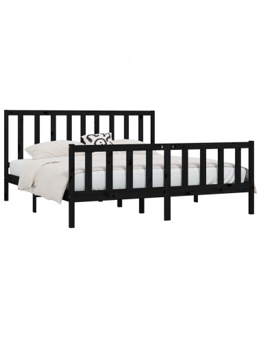 Giroletto Nero in Legno Massello 200x200 cm