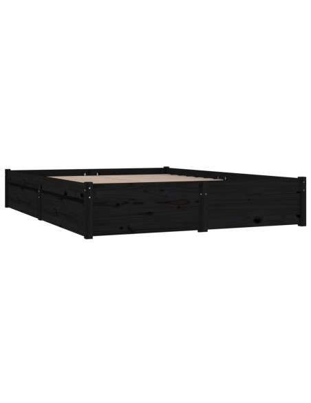 Giroletto con Cassetti Nero 120x190 cm Small Double