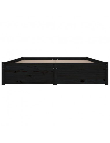 Giroletto con Cassetti Nero 120x190 cm Small Double