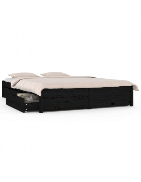 Giroletto con Cassetti Nero 140x190 cm