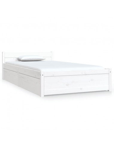 Giroletto Bianco con Cassetti 90x190 cm Single